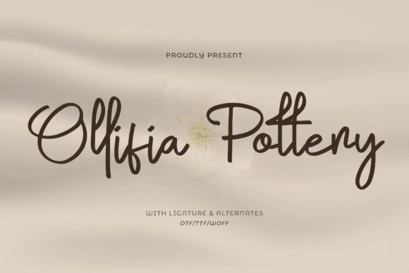 Ollifia Pottery: A Script Font for Handmade Creativity
