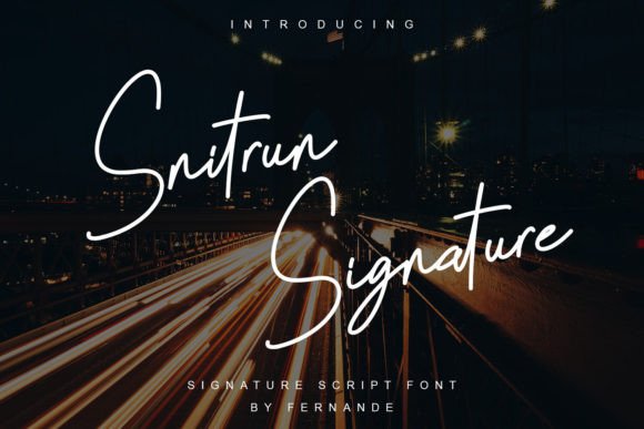 Snitrun Signature Font for Web Design Projects
